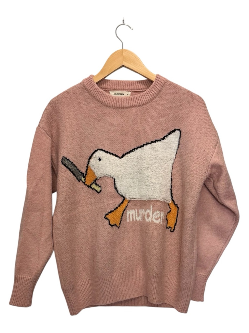 Aelfric Eden Dusty Pink Oversized Murder Goose Sweater Size S Streetwear